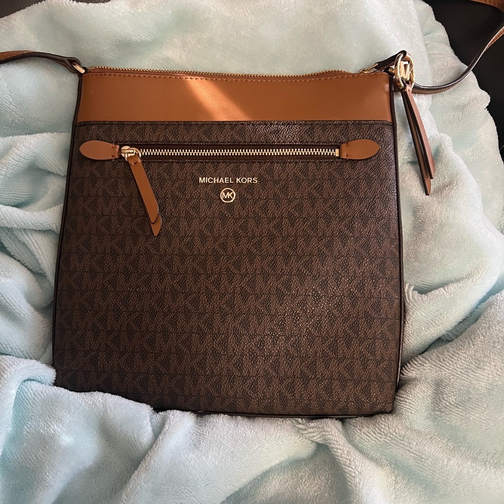 Michael Kors Brown and Tan Crossbody Bag Like New